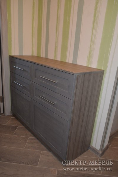 Комод 6 ящиков, шимо темный