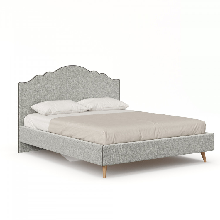 Кровать Ариана 1600, мягкая (Светло-серый/Стальной)