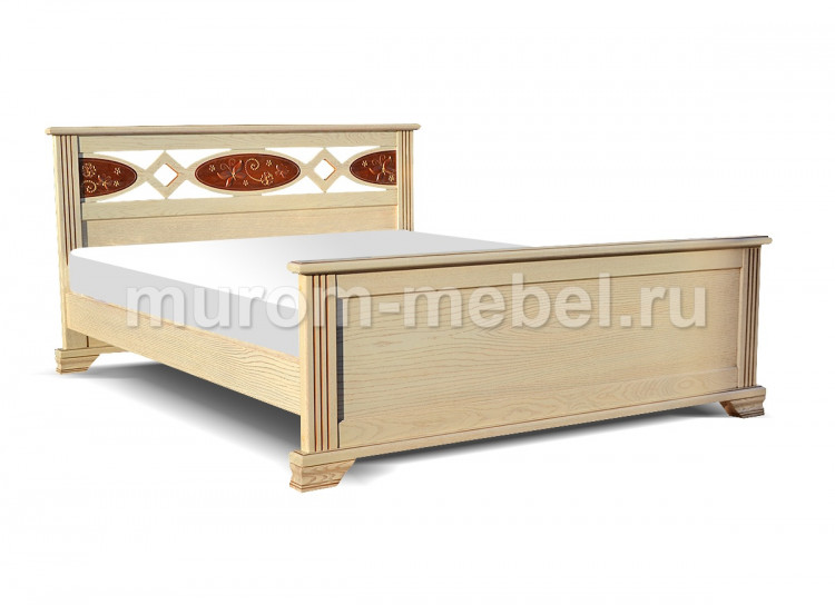 Кровать Лирона (сосна, резьба береза)