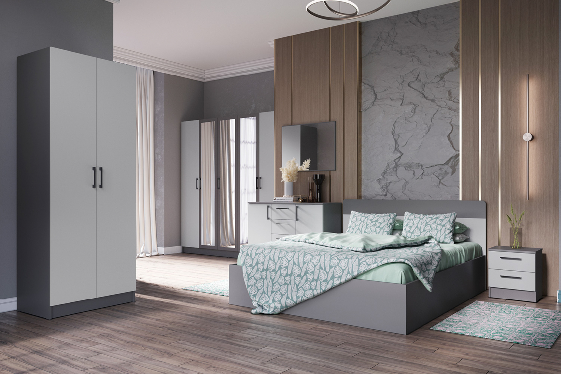 Спальня Вегас, графит серый/камень серый